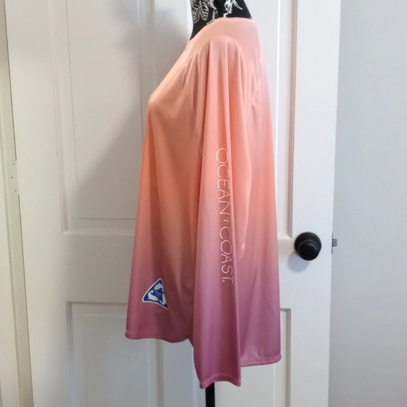 🆕️ 🌊Ocean + Coast🌊 - Ombre Peach/Coral UPF 30+ Moisture Wicking L/S Shirt - Picture 7 of 16